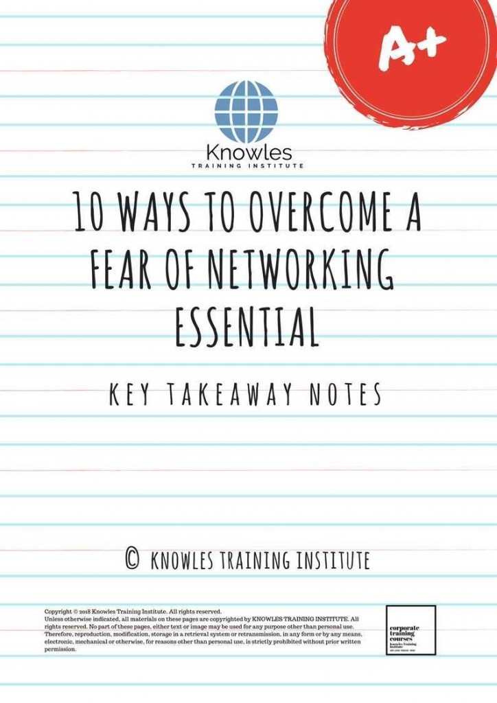 10 Ways To Overcome A Fear Of Networking Training Course Key Takeaway Notes