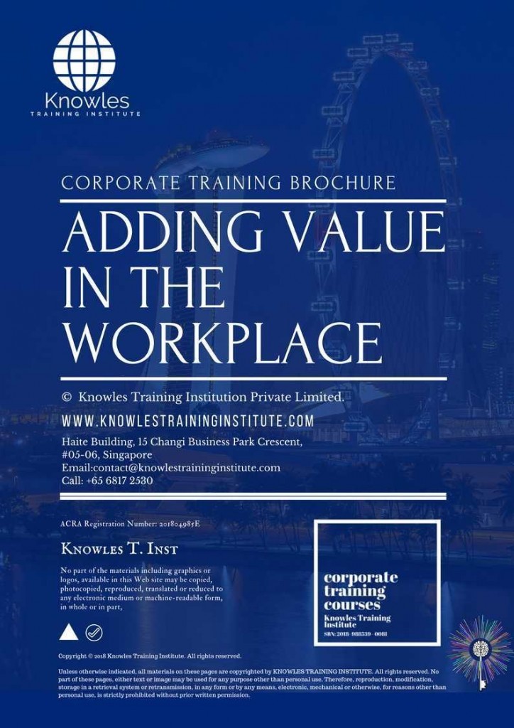 Adding Value in The Workplace Training Course Brochure