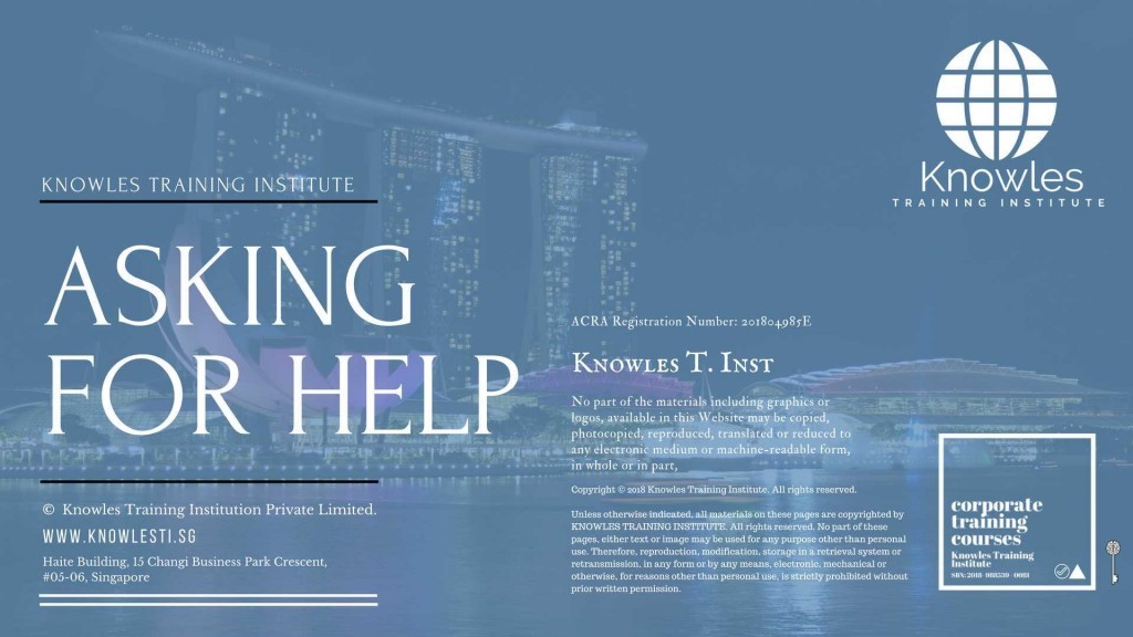 Asking For Help Training Course in Singapore