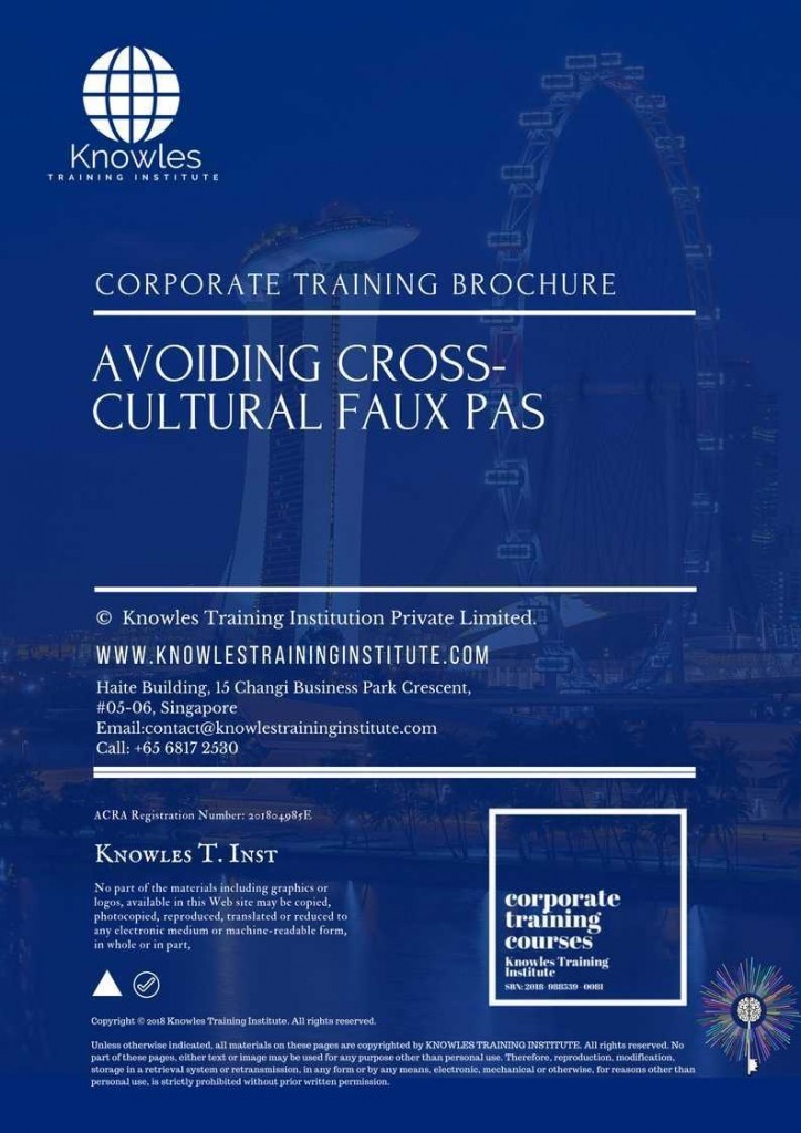 Avoiding Cross-Cultural Faux Pas Training Course Brochure