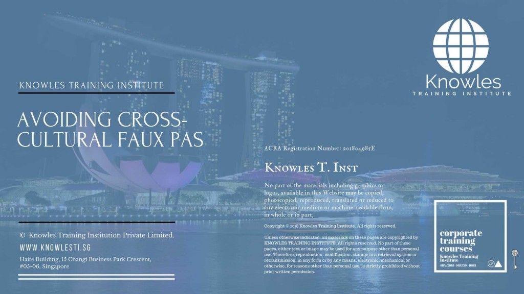 Avoiding Cross-Cultural Faux Pas Training Course in Singapore