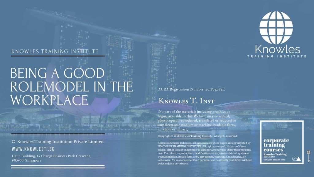 Being A Good Rolemodel in The Workplace Training Course in Singapore