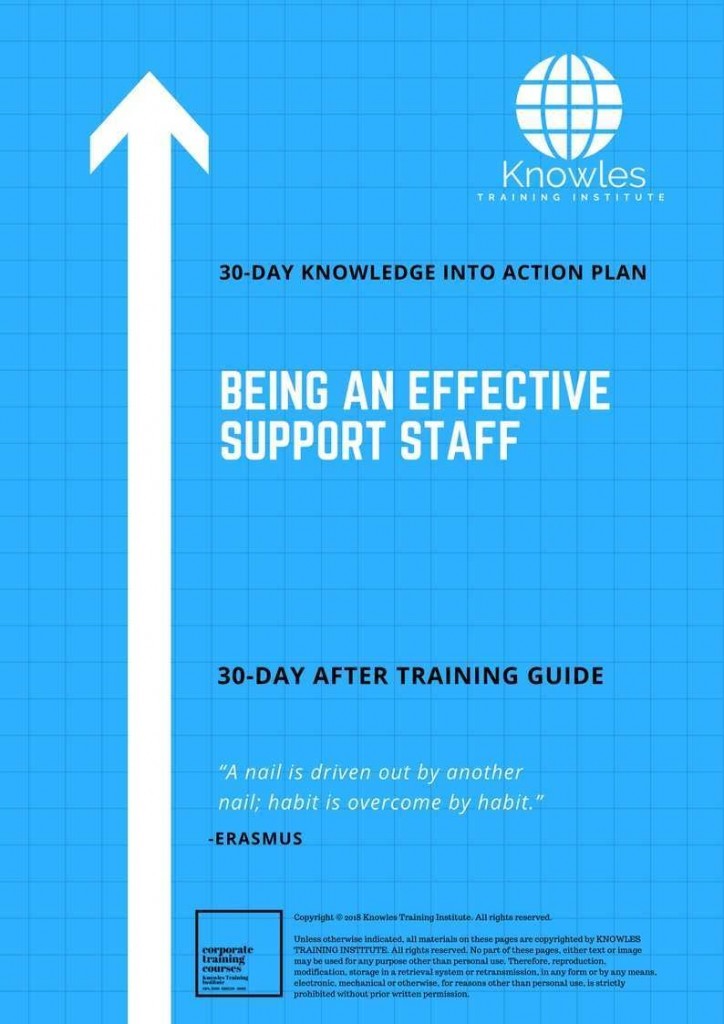Being An Effectice Support Staff 30 Day After Training Guide