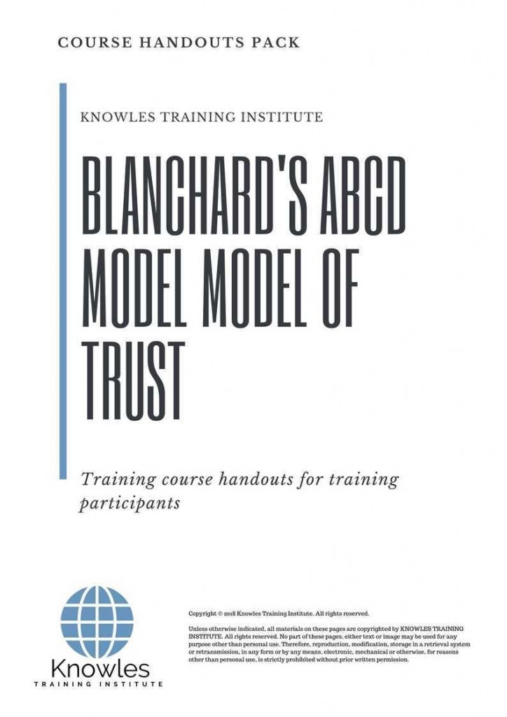 Blanchard’s Abcd Model Of Trust Training Course Handouts