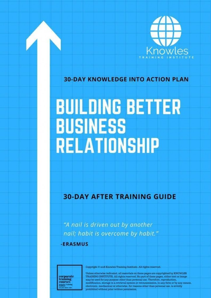 Building Better Business Relationship 30 Day After Training Guide