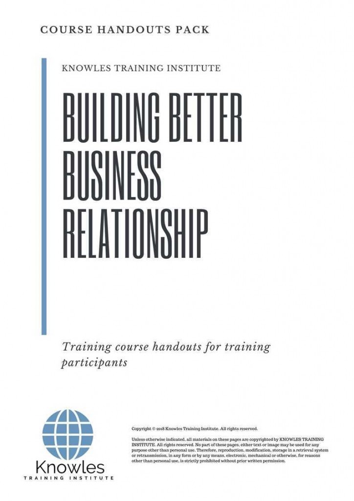 Building Better Business Relationship Training Course Handouts