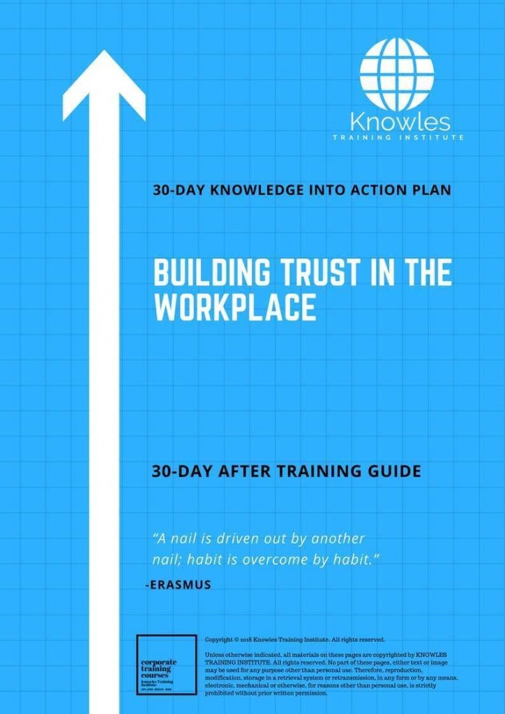 Building Trust In The Workplace 30 Day After Training Guide
