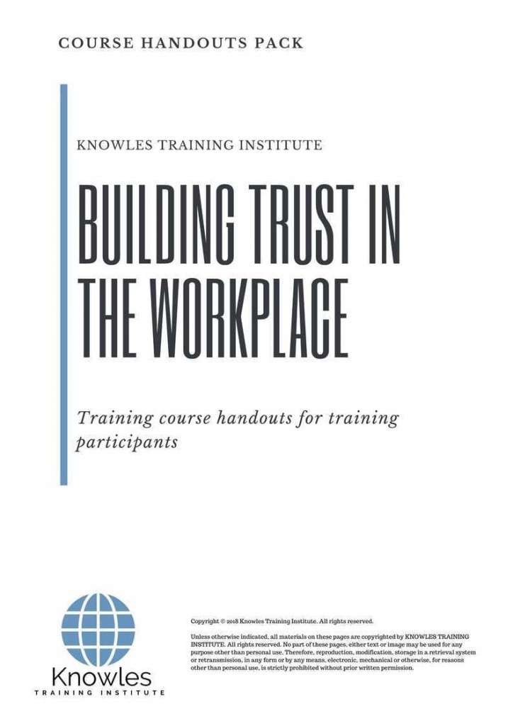 building trust in the workplace  course handouts