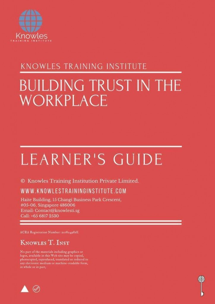 Building Trust In The Workplace Training Course Learner’s Guide