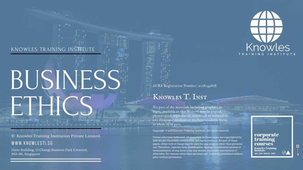 Business Ethics Training Course in Singapore