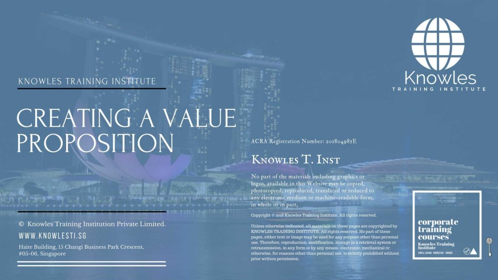 Creating A Value Proposition Training Course in Singapore