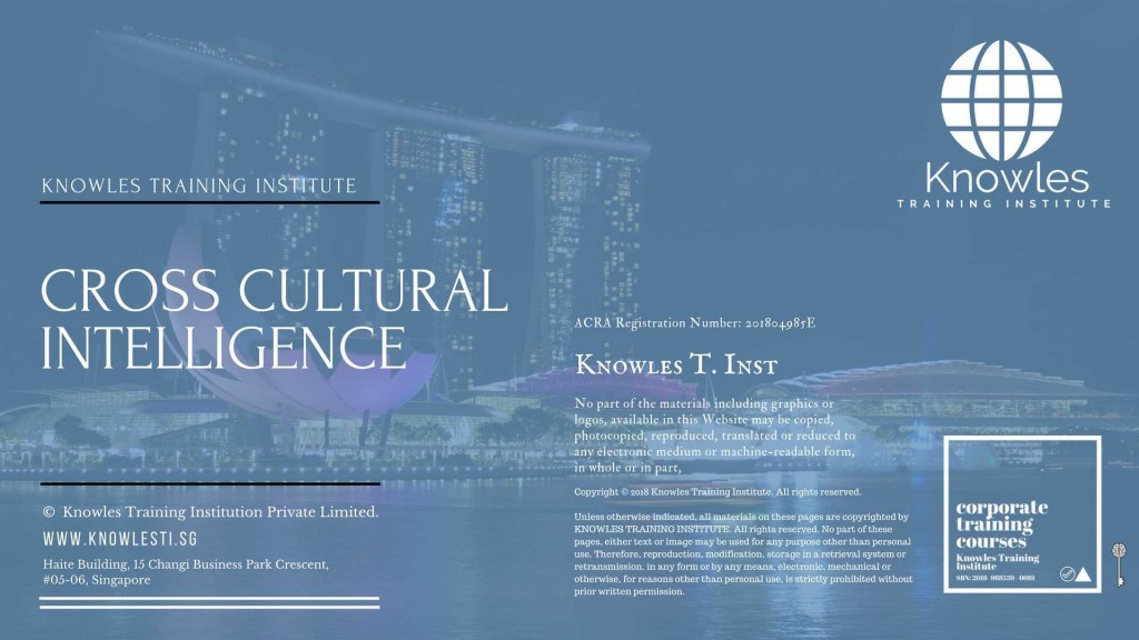 Cross Cultural Intelligence Training Course in Singapore