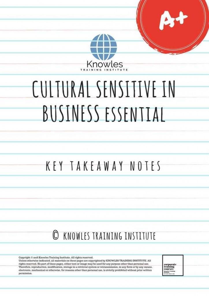 Cultural Sensitive In Business Training Course Key Takeaway Notes
