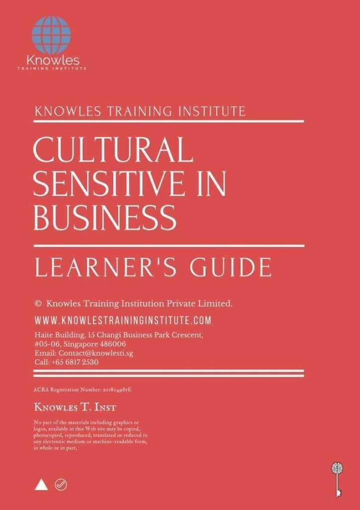 Cultural Sensitive In Business Training Course Learner’s Guide
