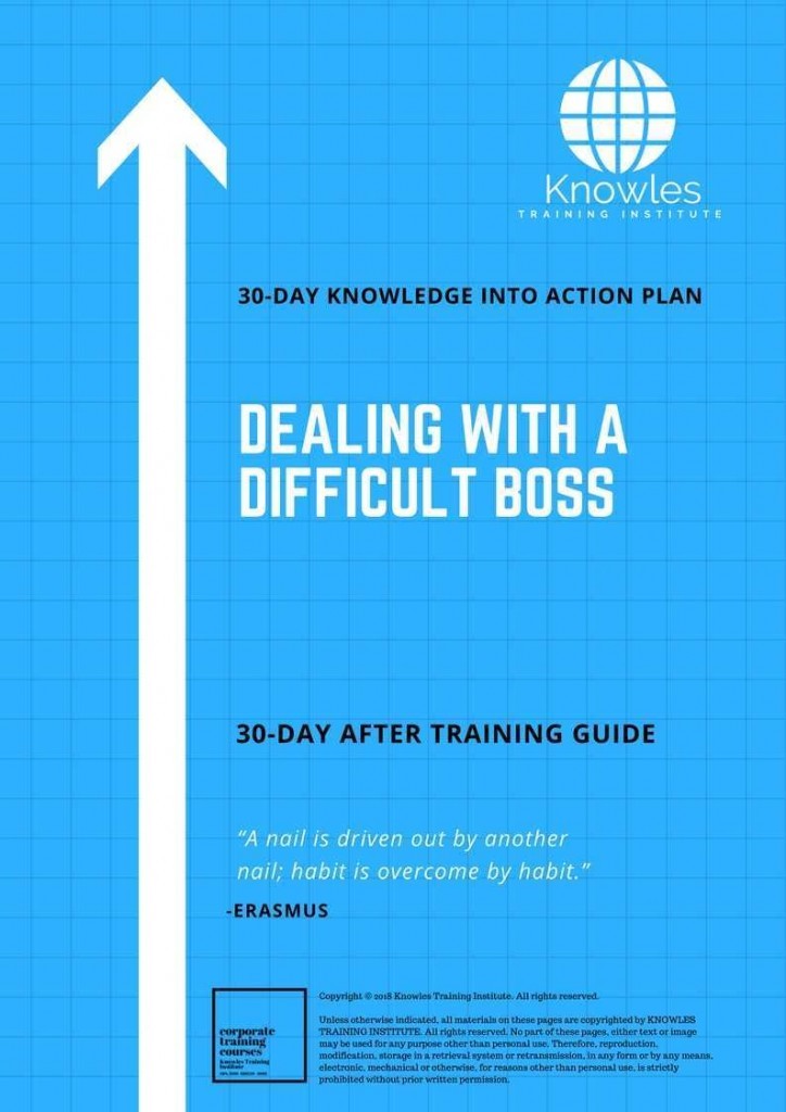Dealing With A Difficult Boss 30 Day After Training Guide