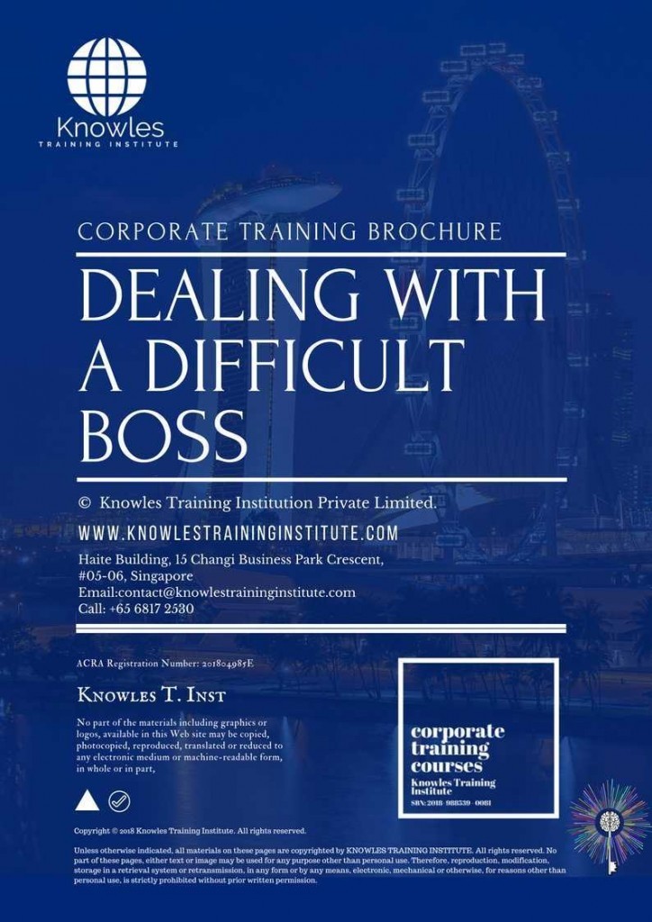 Dealing With A Difficult Boss Training Course Brochure