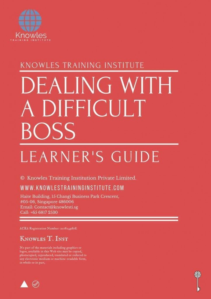 Dealing With A Difficult Boss Training Course Learner’s Guide