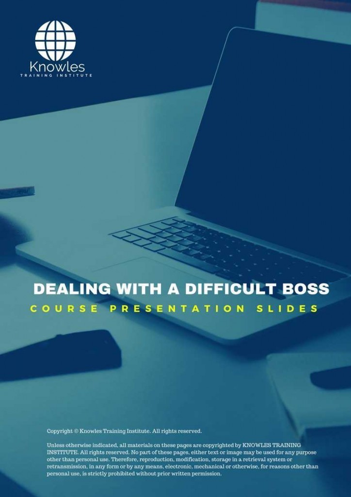 Dealing With A Difficult Boss Training Course Presentation Slides