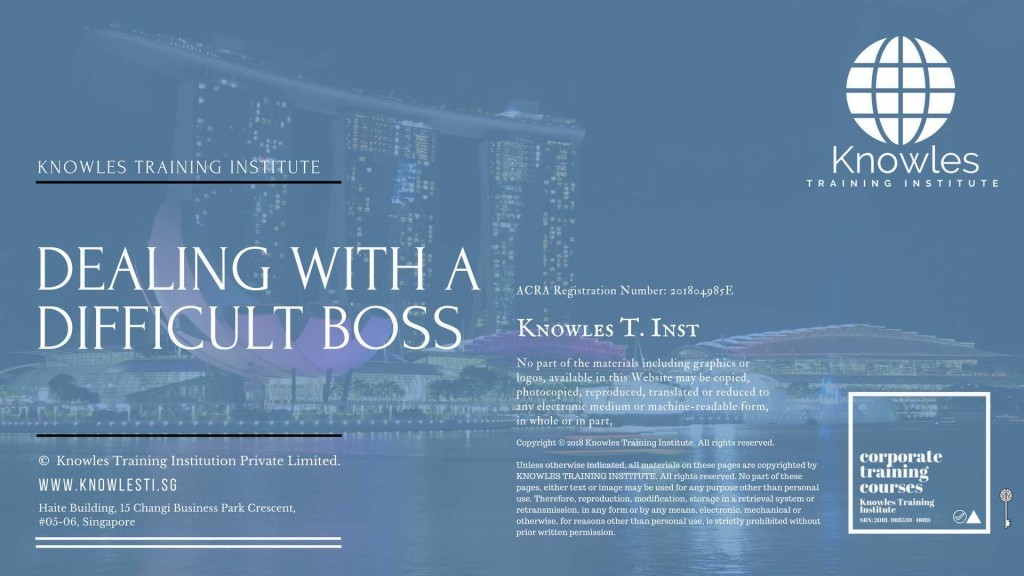 Dealing With A Difficult Boss Training Course in Singapore (2)