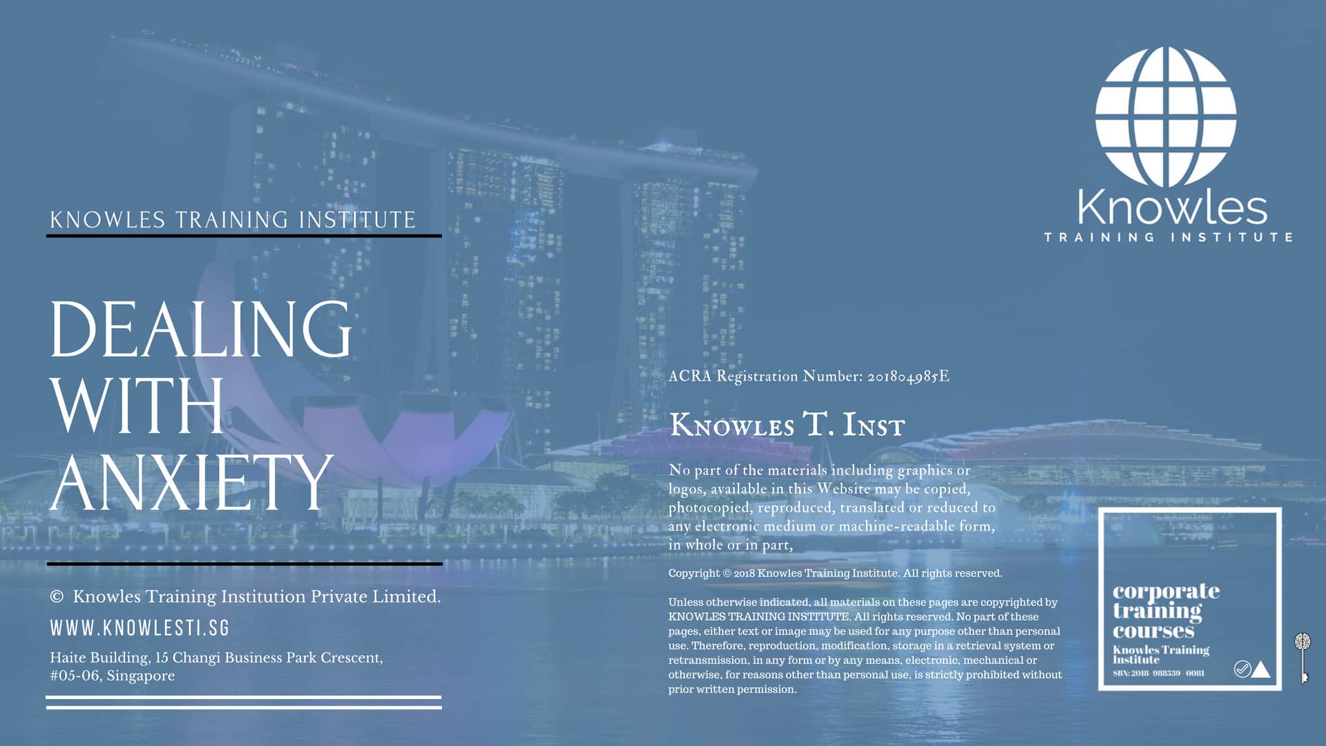 Dealing With Anxiety Training Course In Singapore