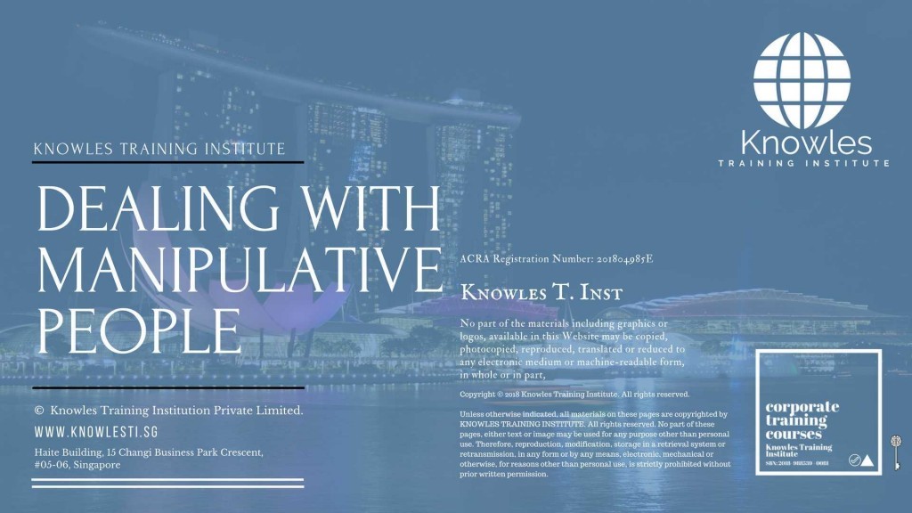 Dealing With Manipulative People Training Course in Singapore