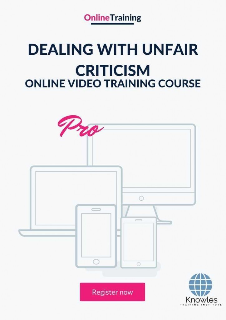 Dealing With Unfair Criticism Online Training Video Course