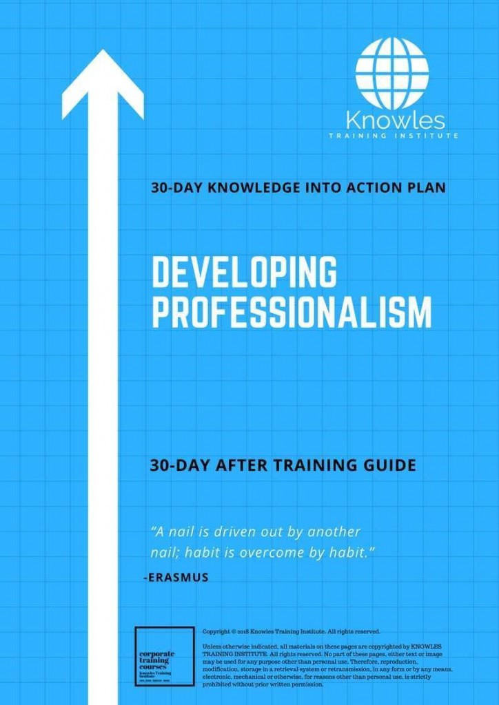 Developing Professionalism 30 Day After Training Guide