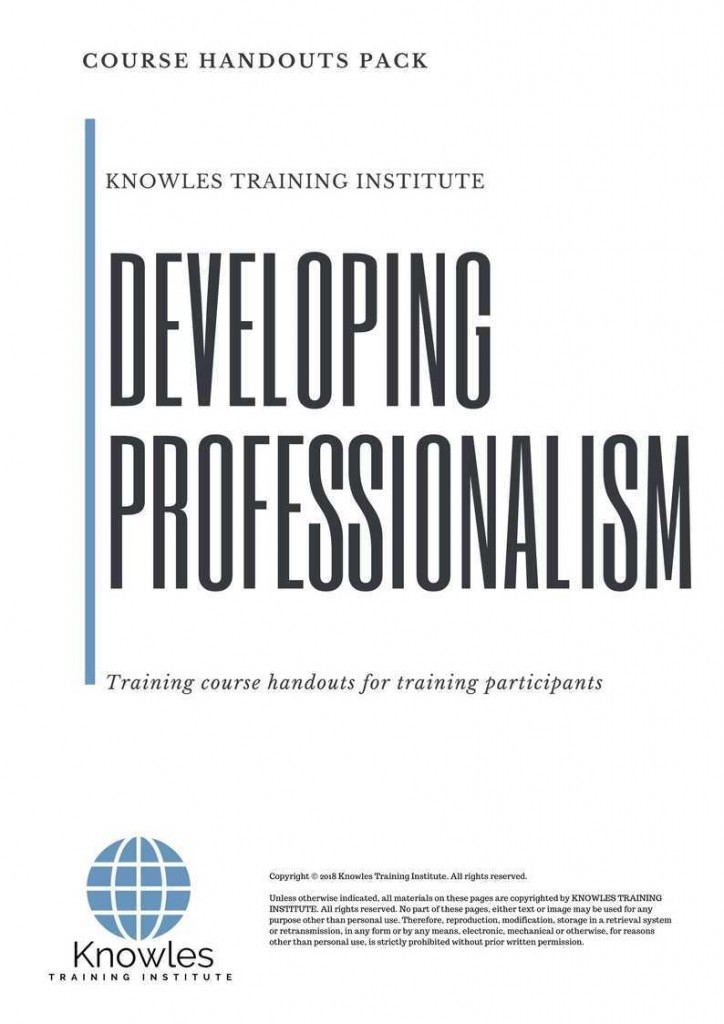 Developing Professionalism Training Course In Singapore Knowles