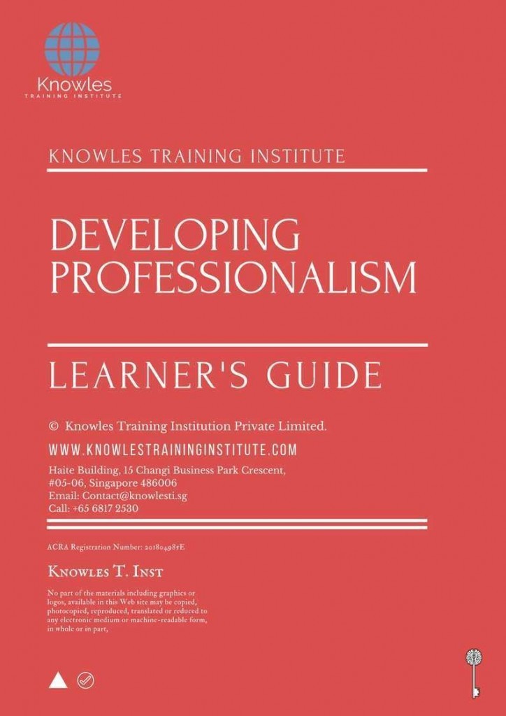 Developing Professionalism Training Course Learner’s Guide