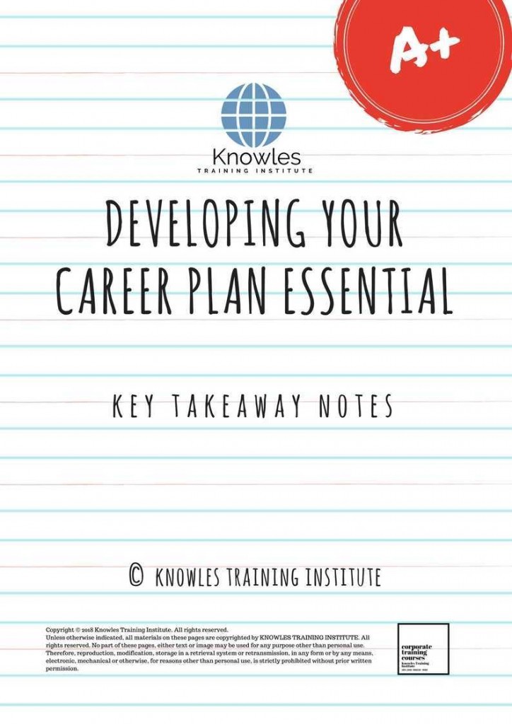 Developing Your Career Plan Training Course Key Takeaway Notes
