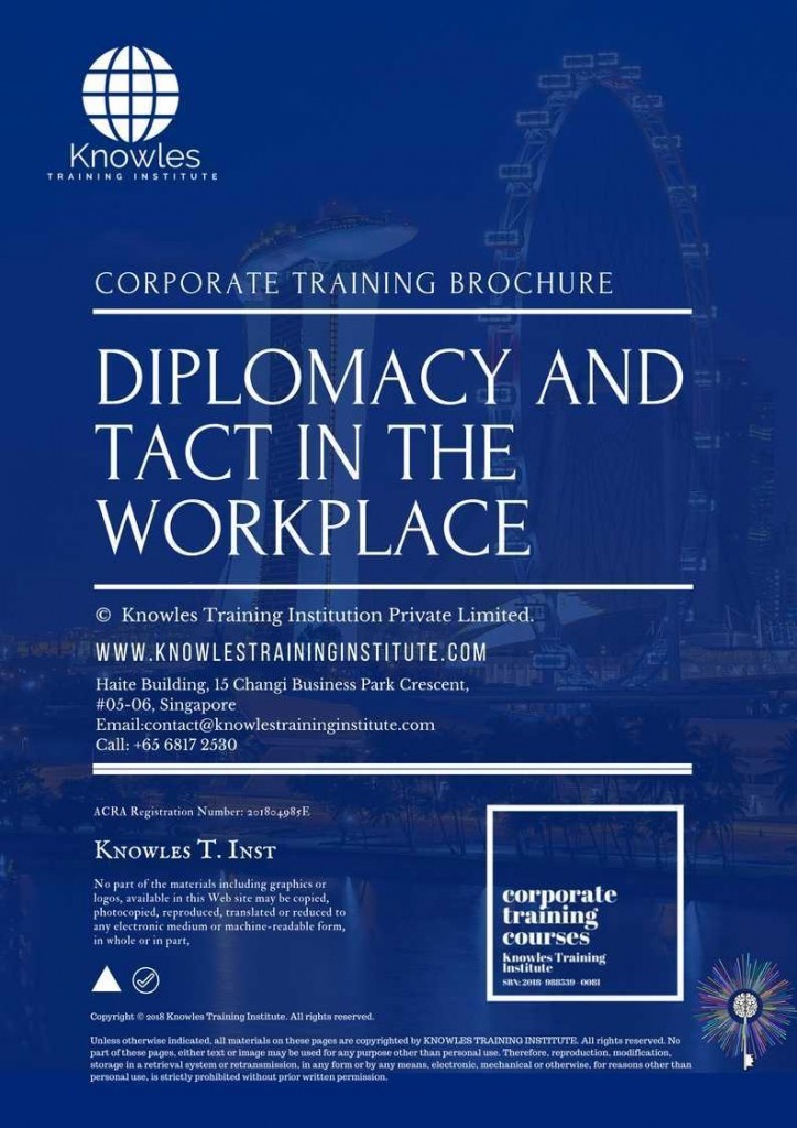 Diplomacy & Tact In The Workplace Training Course In Singapore