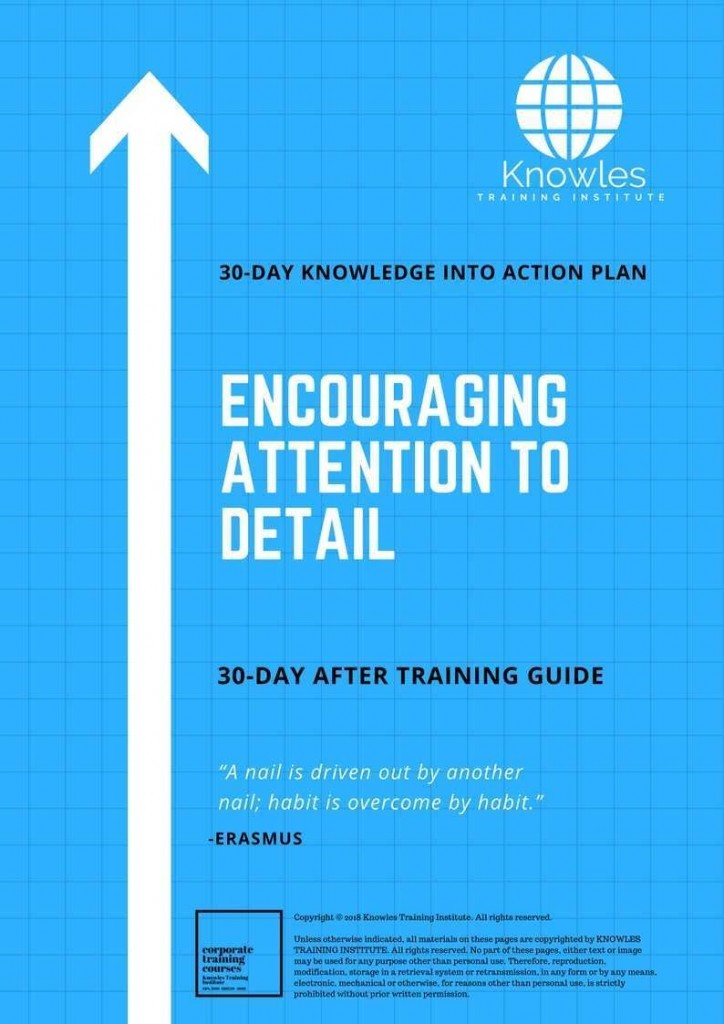 Encouraging Attention To Deatail 30 Day After Training Guide