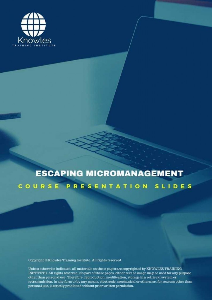 Escaping Micro Management Training Course Presentation Slides