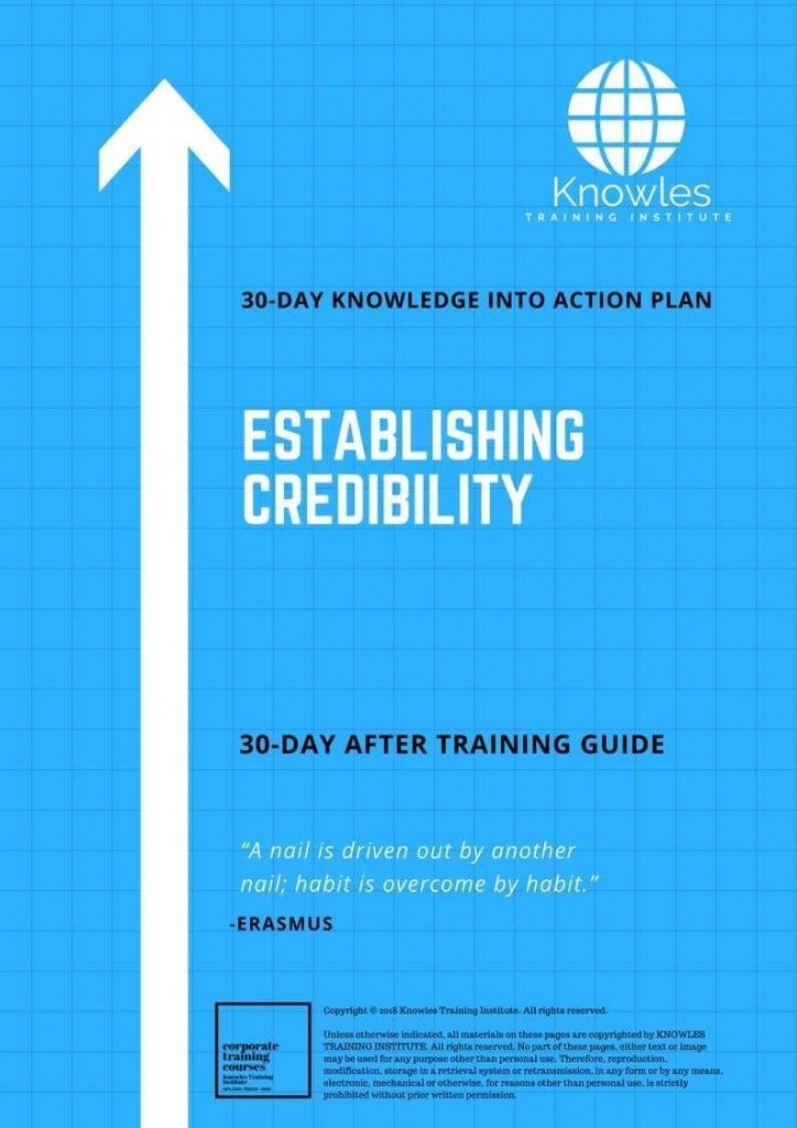Establishing Credibility 30 Day After Training Guide