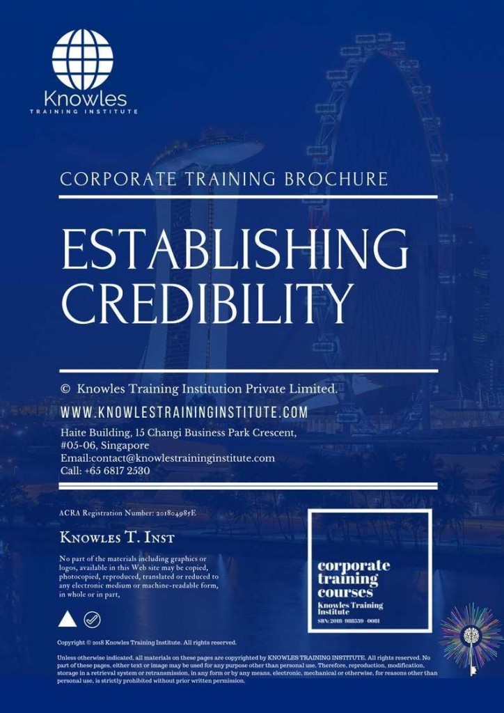 Establishing Credibility Training Course Brochure