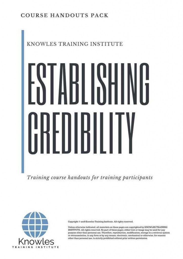 Establishing Credibility Training Course Handouts
