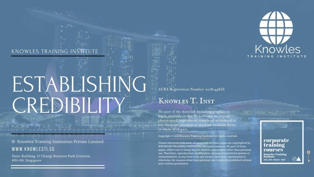 Establishing Credibility Training Course in Singapore