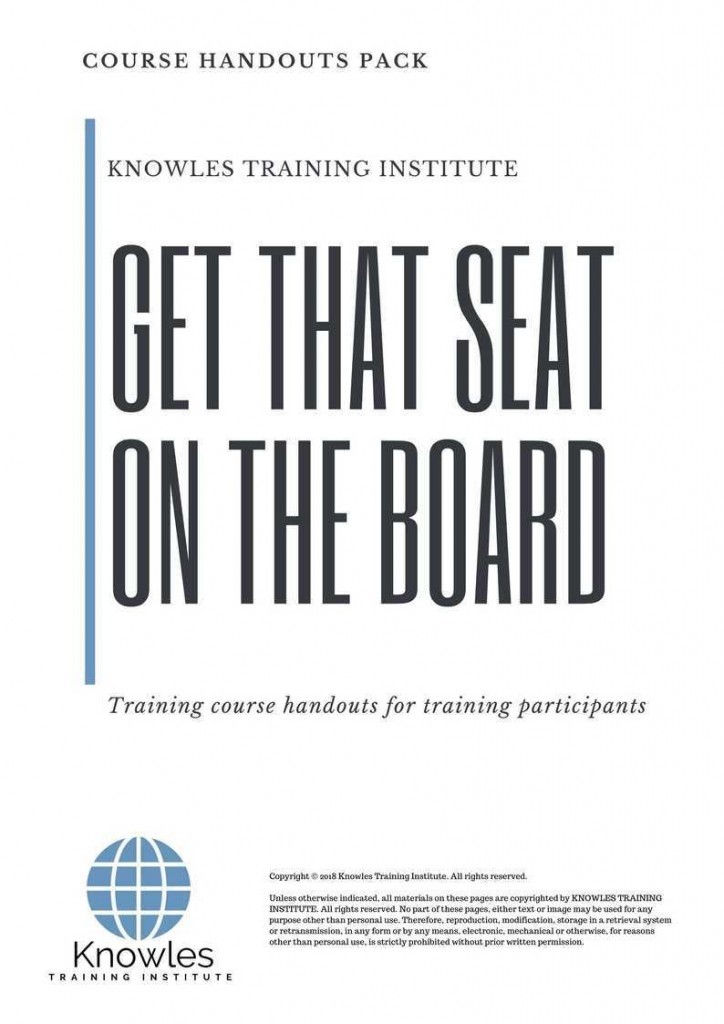 Get That Seat On The Board Training Course Handouts