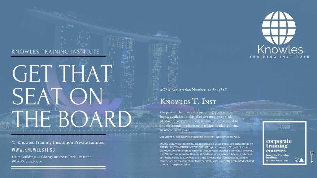 Get That Seat On The Board Training Course in Singapore