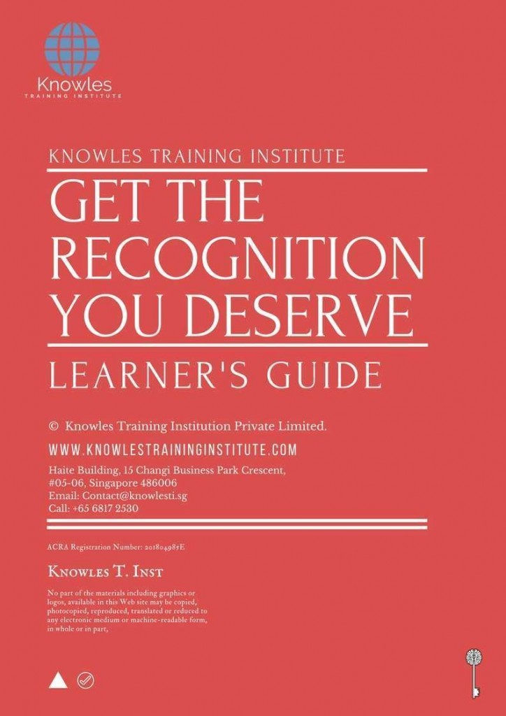 Get The Recognition You Deserve Training Course Learner’s Guide