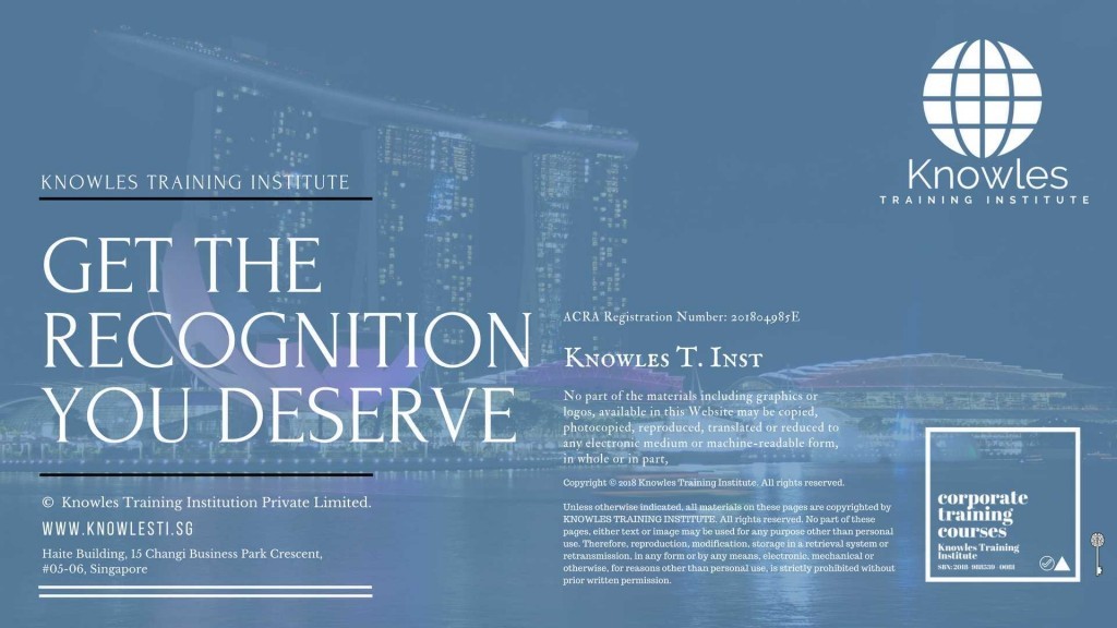 Get The Recognition You Deserve Training Course in Singapore