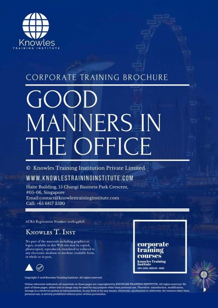Good Manners In The Office Training Course Brochure