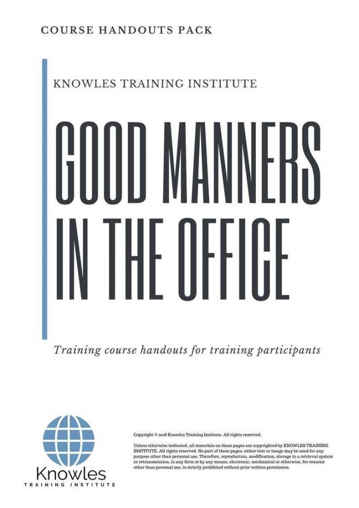 Good Manners In The Office Training Course Handouts