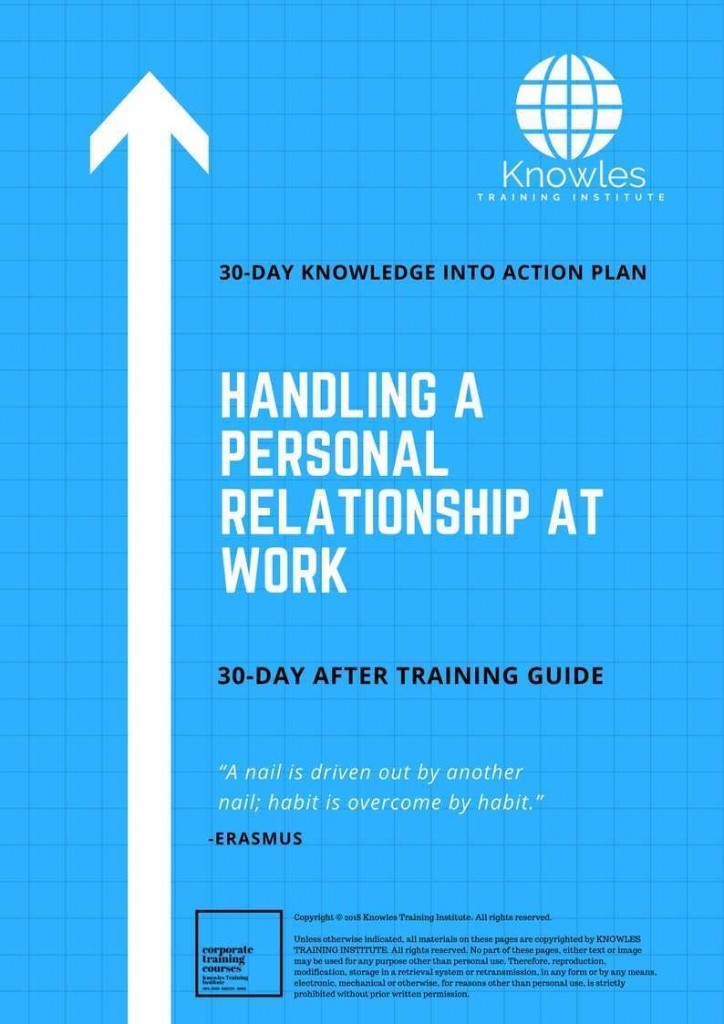 Handling A Personal Relationship At Work 30 Day After Training Guide