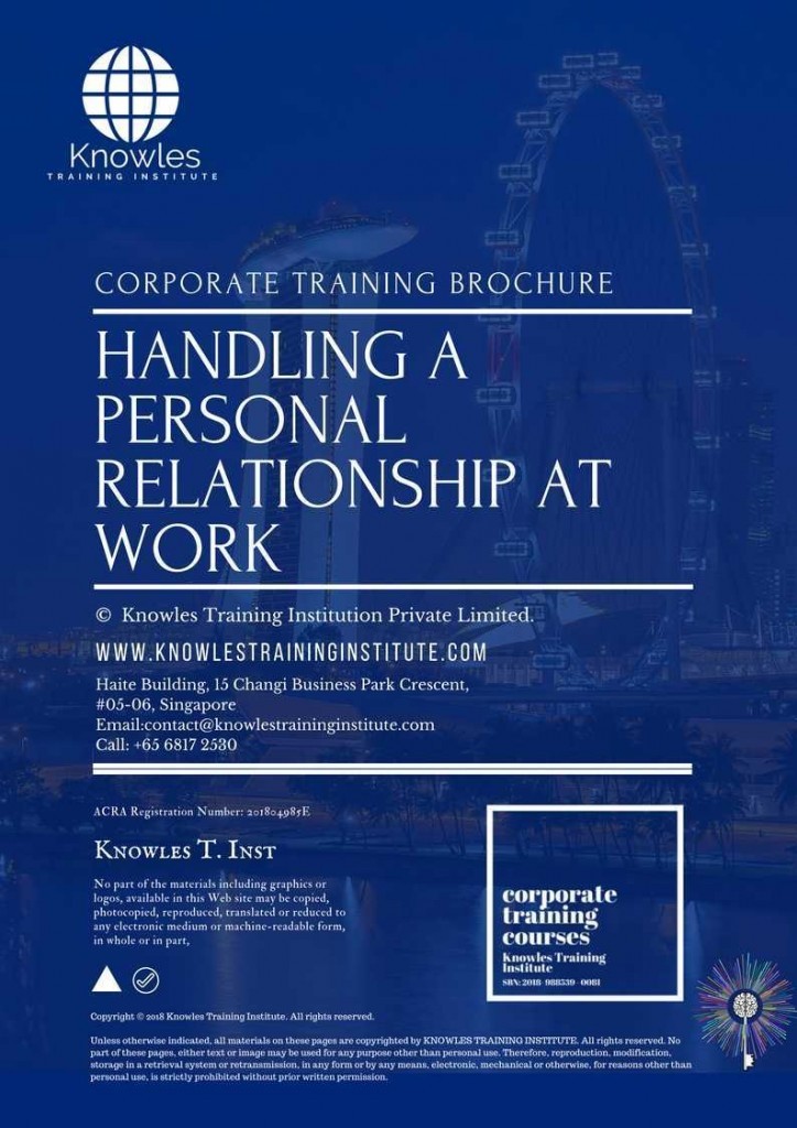 Handling A Personal Relationship At Work Training Course Brochure