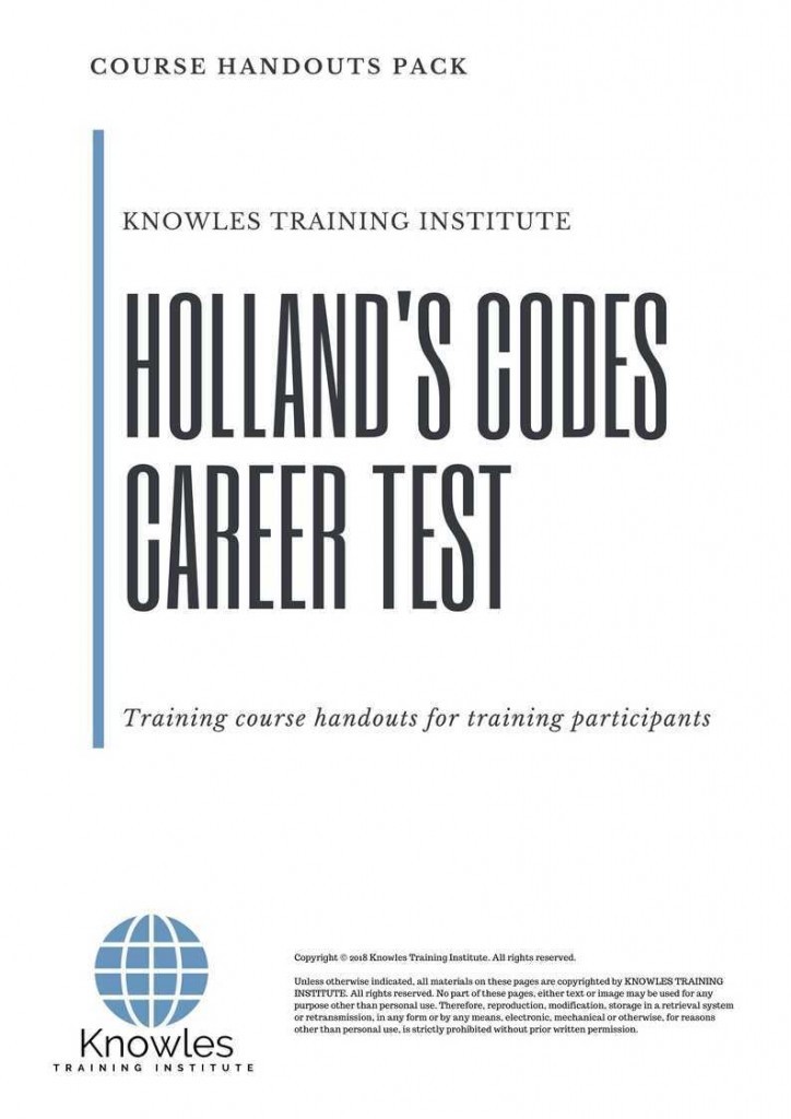 Holland’s Codes Career Test Training Course Handouts