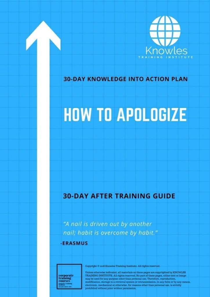 How To Apologize 30 Day After Training Guide