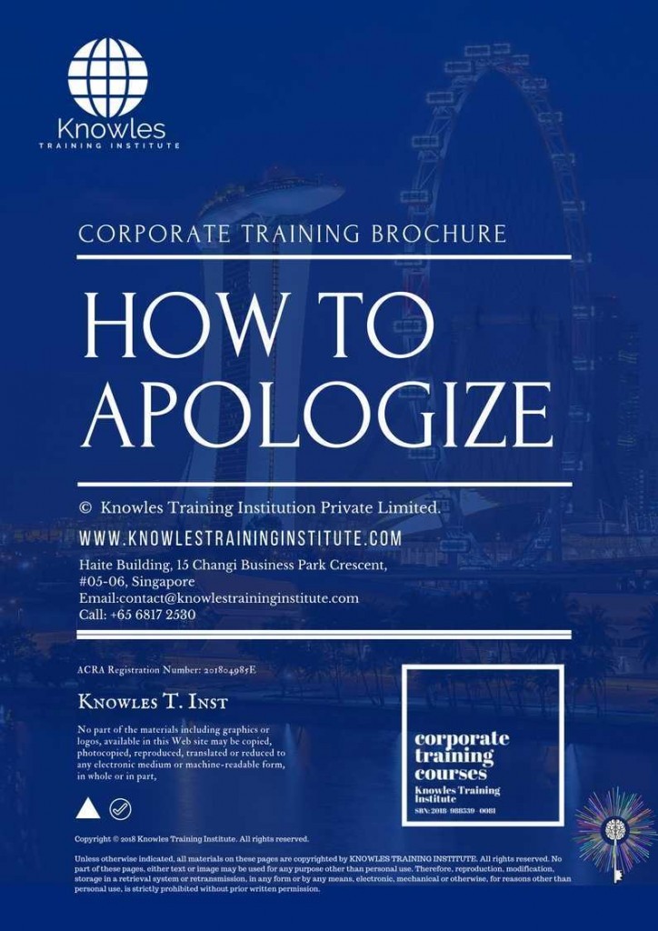How To Apologize Training Course Brochure