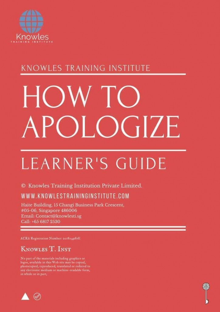 How To Apologize Training Course Learner’s Guide