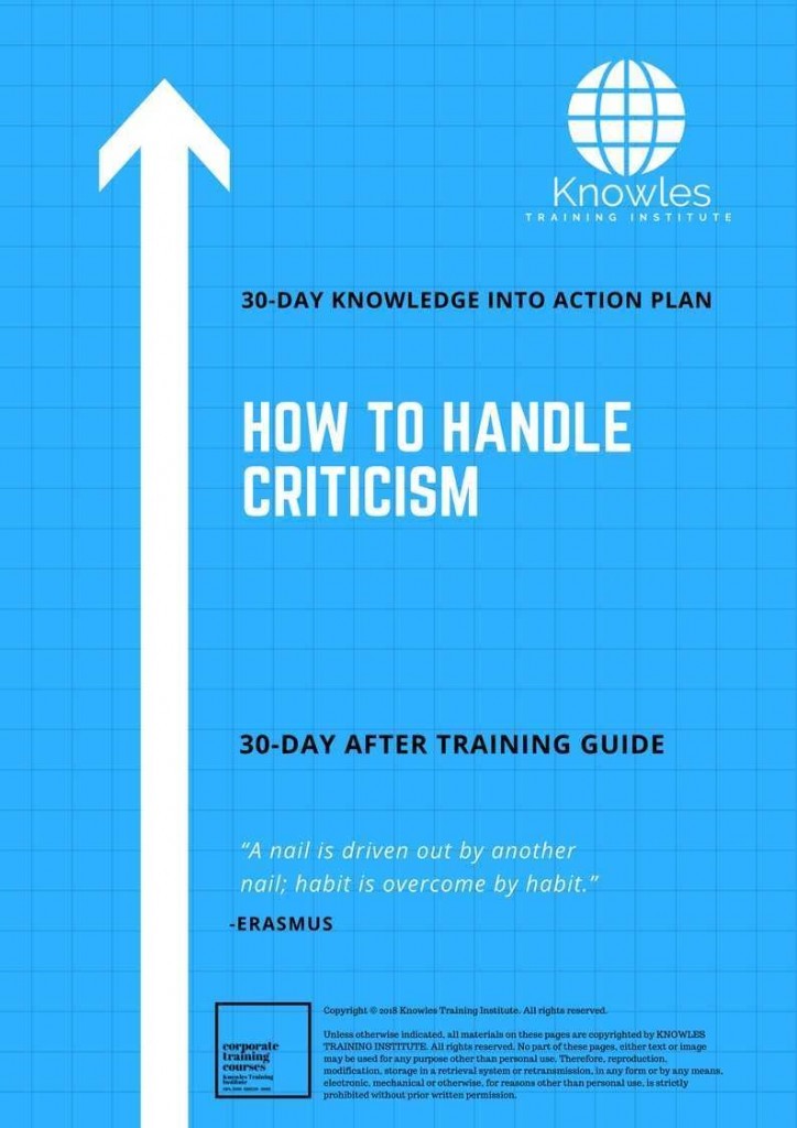 How To Handle Criticism 30 Day After Training Guide